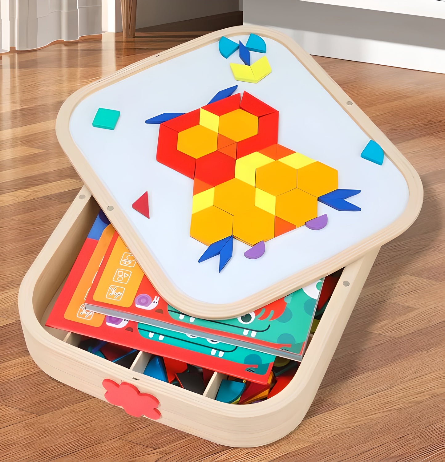 Montessori Magnetic Mosaic in a Wooden Box