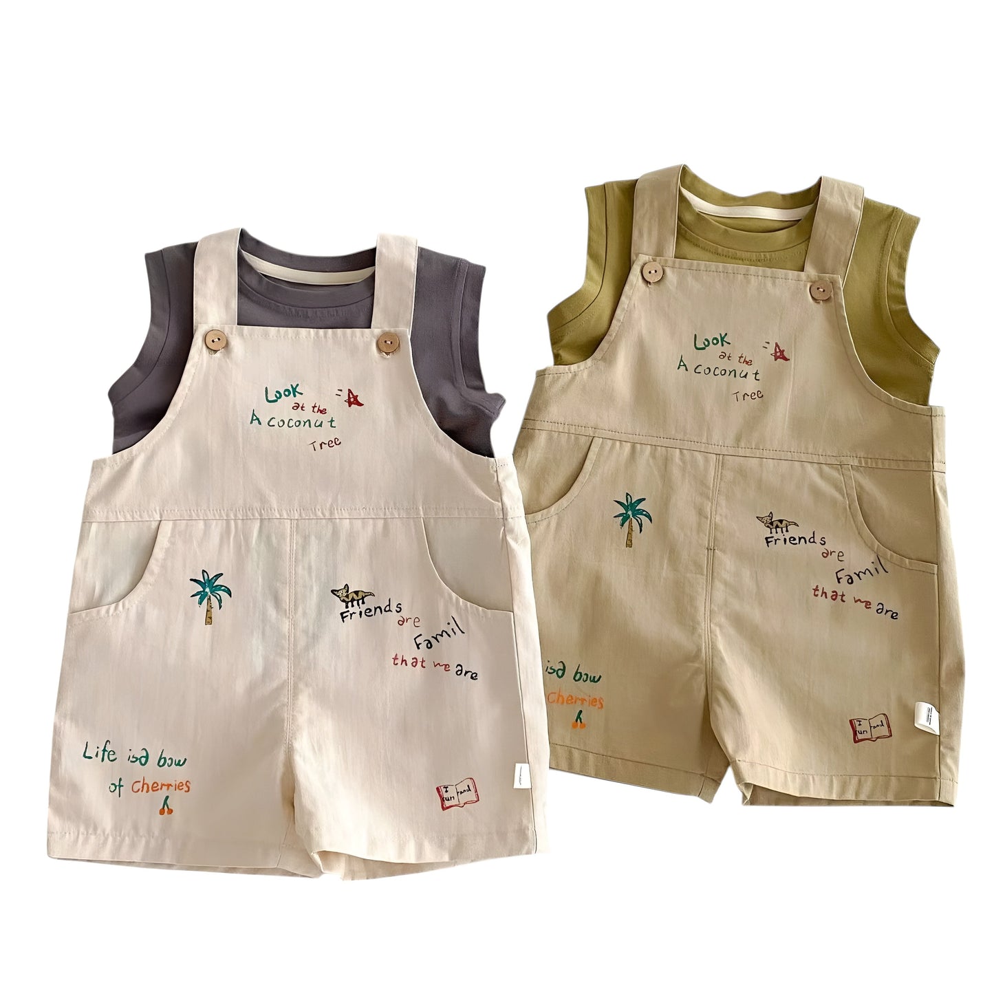 Baby Boy Vest Sets Tank Top/Overalls