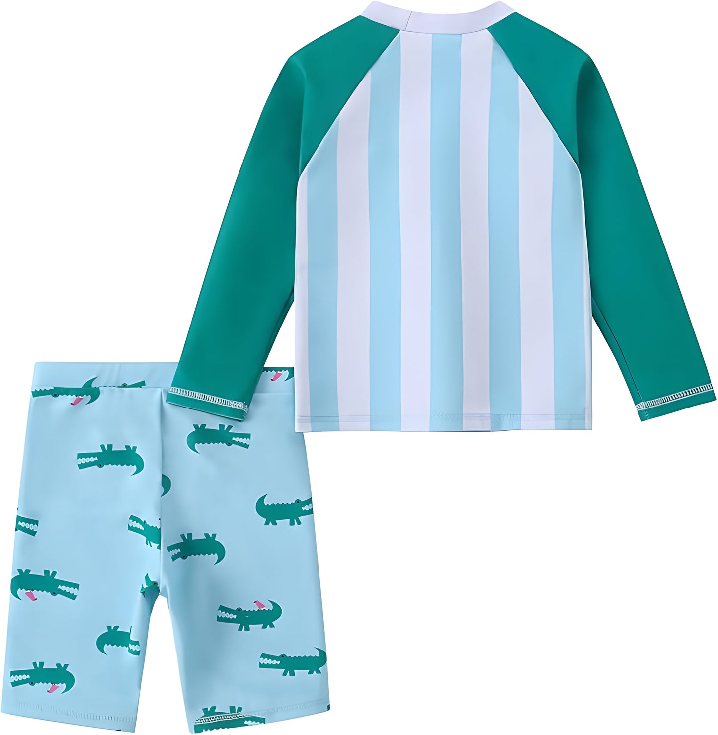 2-10Y Boys Long Sleeve Swimsuit Quick Drying Crocodile Print