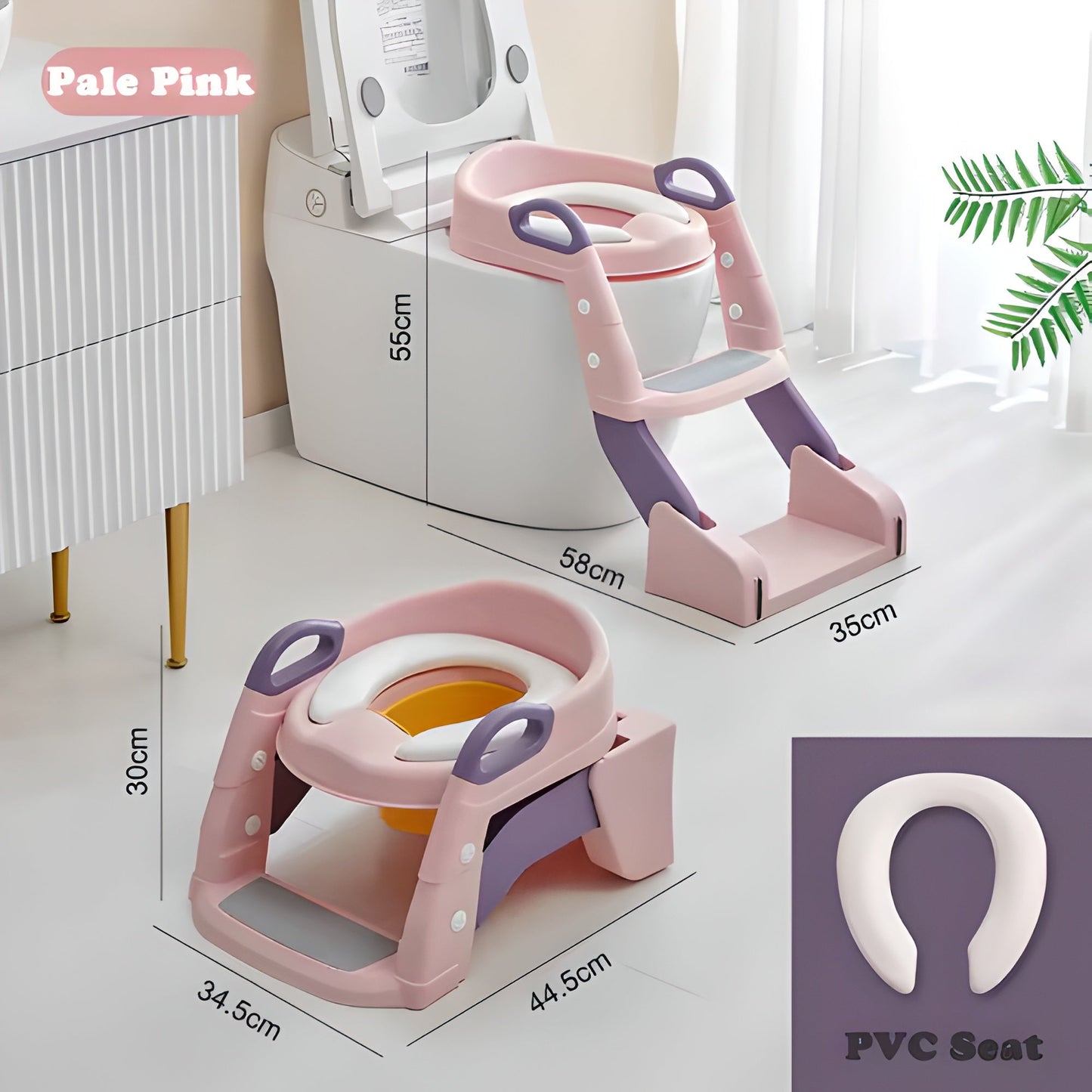 Foldable Kids Potty Training Seat Step Stool Portable