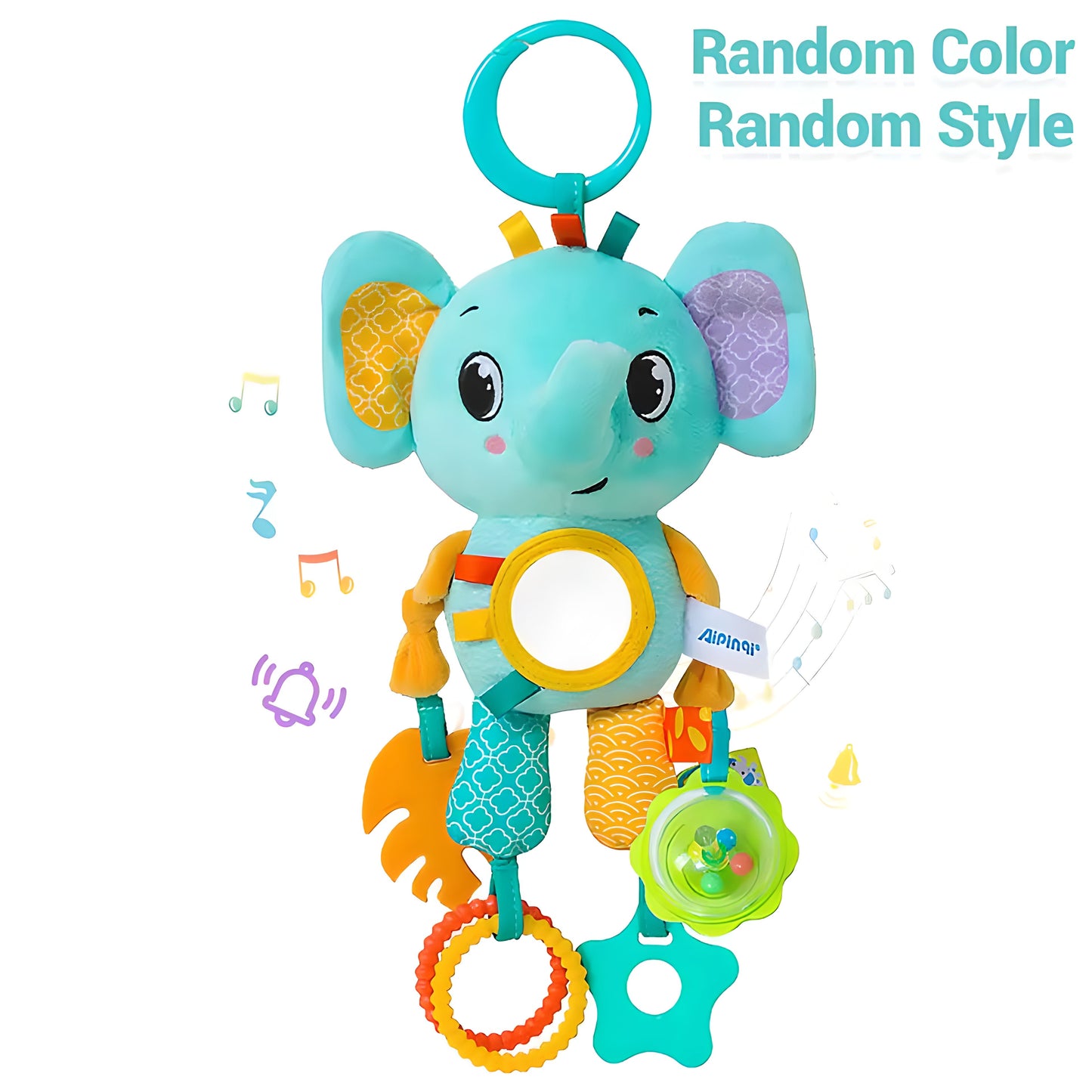 Soft Hanging Crinkle Squeaky Sensory Learning Toy