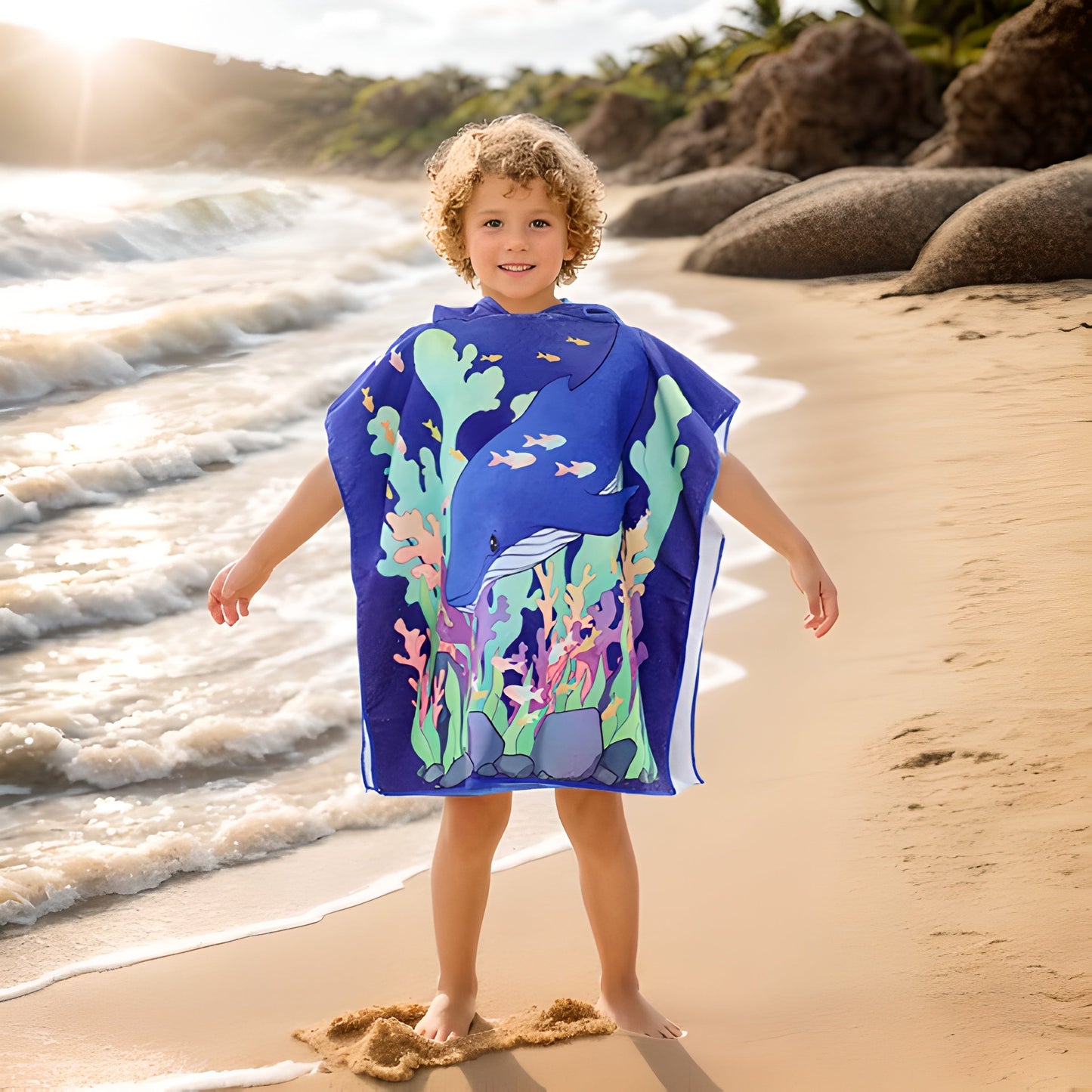 Hooded Beach Towel For Boys