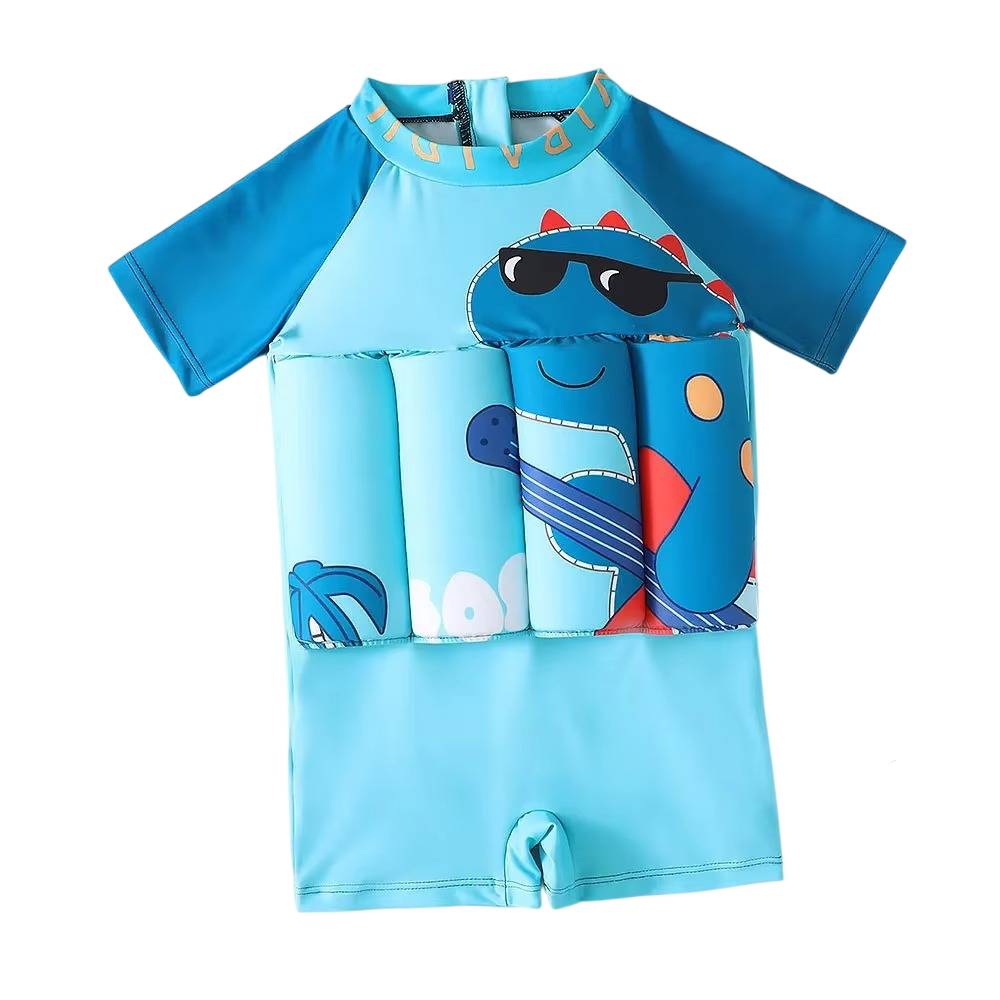 Dinosaur Puddle Jumper-Inspired Float Swimsuit for Boys and Girls – Short Sleeve Buoyancy Swimwear