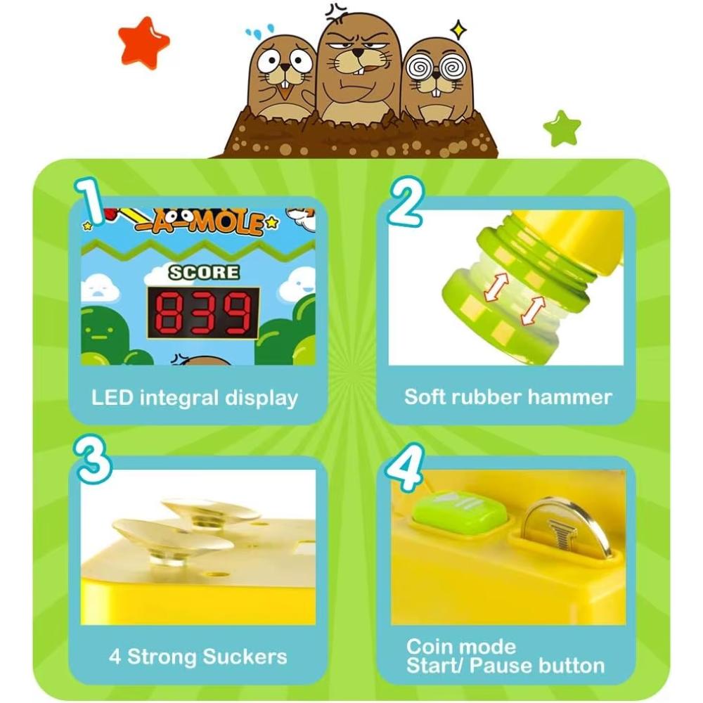 Kids Whack a Mole Coin Bank Arcade Game Toy