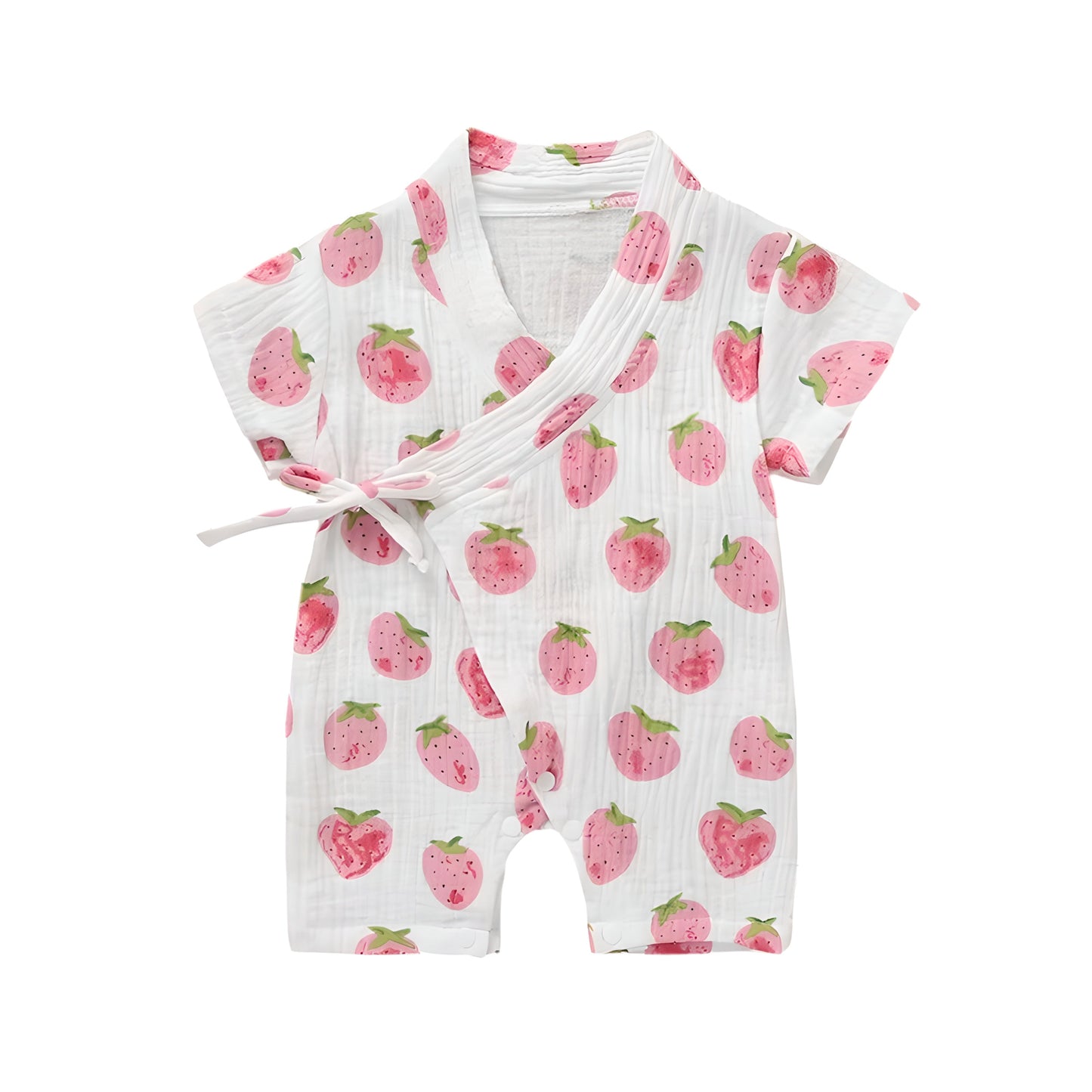Baby Girl Kimono Romper Newborn Infant Strawberry Print