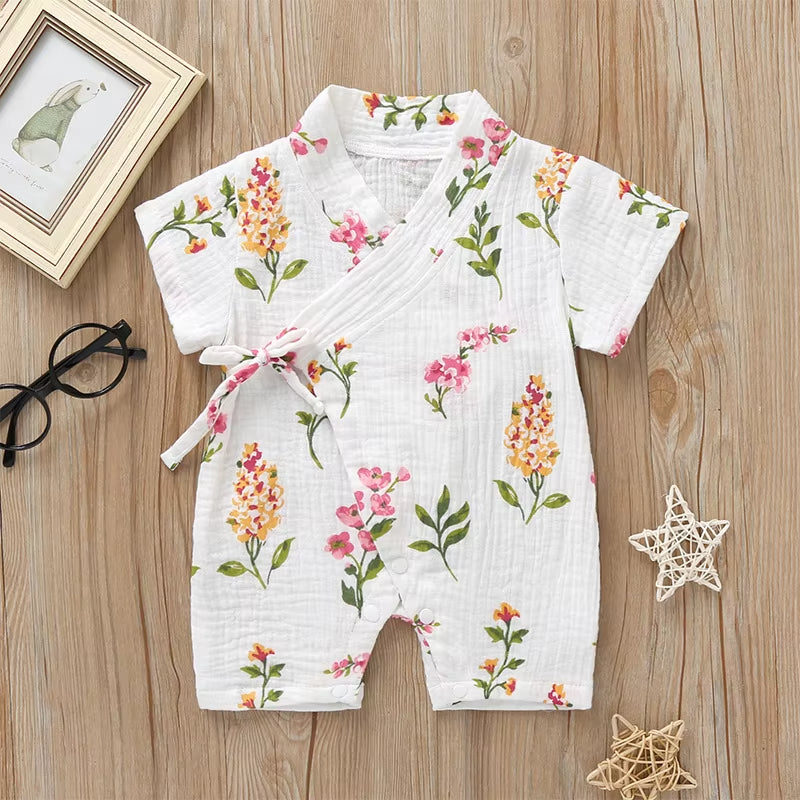 Baby Girl Kimono Romper Newborn Infant Flower Print