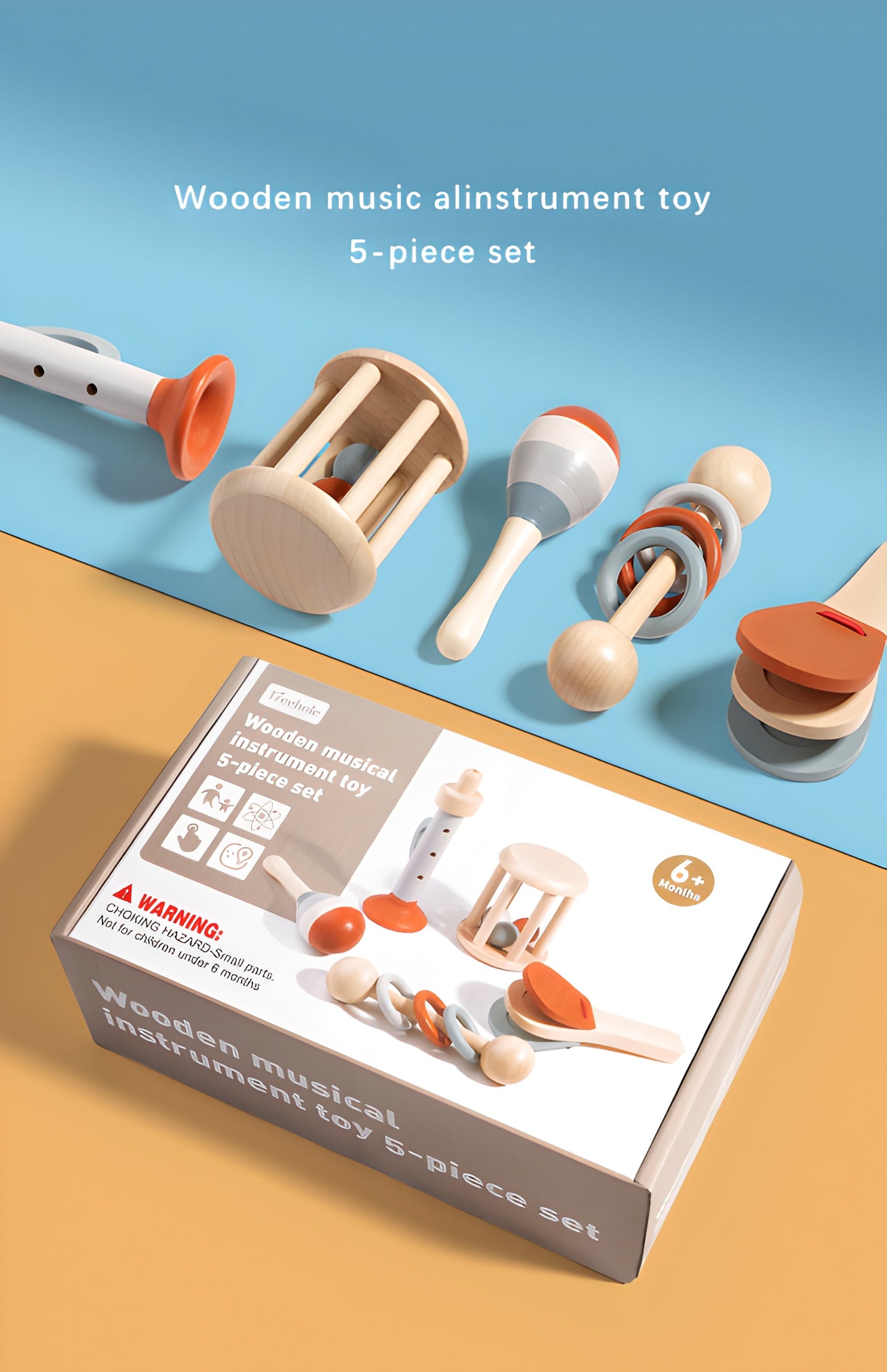 5-Piece Montessori Musical Instruments Set for Early Childhood Education