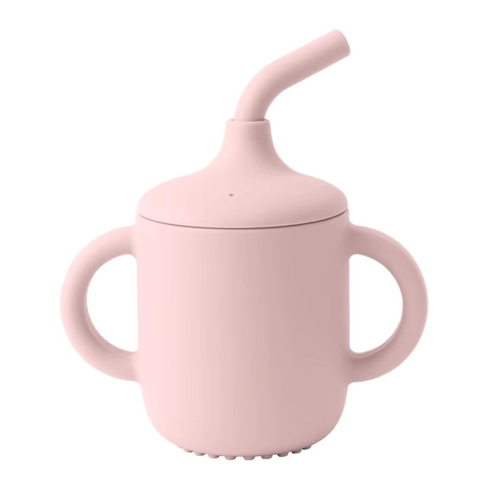 Silicone Baby Sippy Cup with Straw and Handles