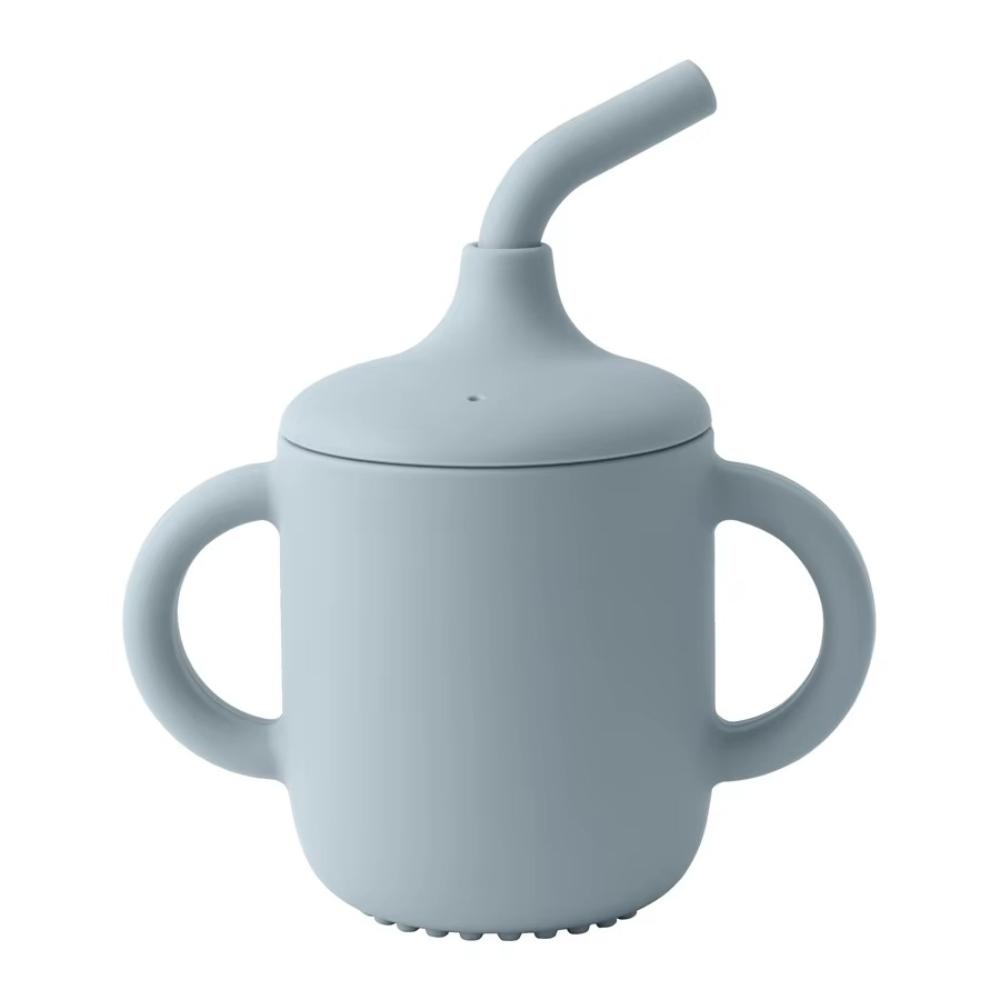 Silicone Baby Sippy Cup with Straw and Handles