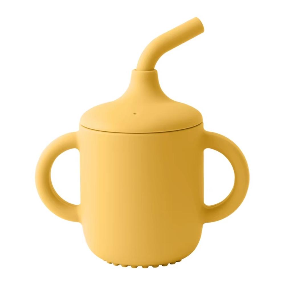 Silicone Baby Sippy Cup with Straw and Handles