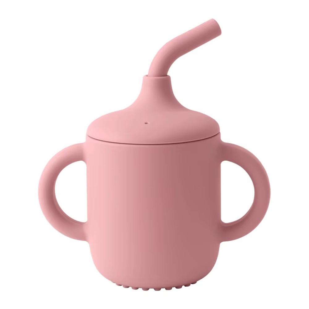 Silicone Baby Sippy Cup with Straw and Handles