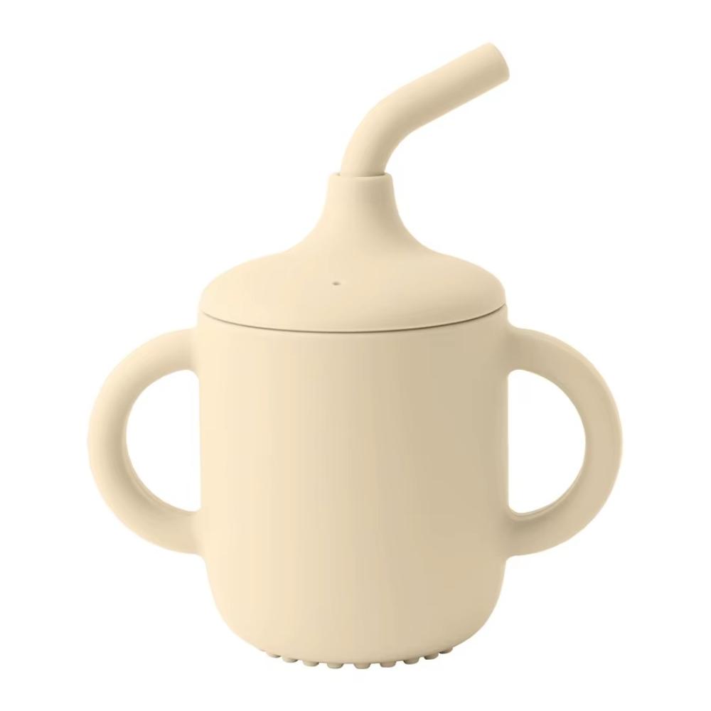 Silicone Baby Sippy Cup with Straw and Handles