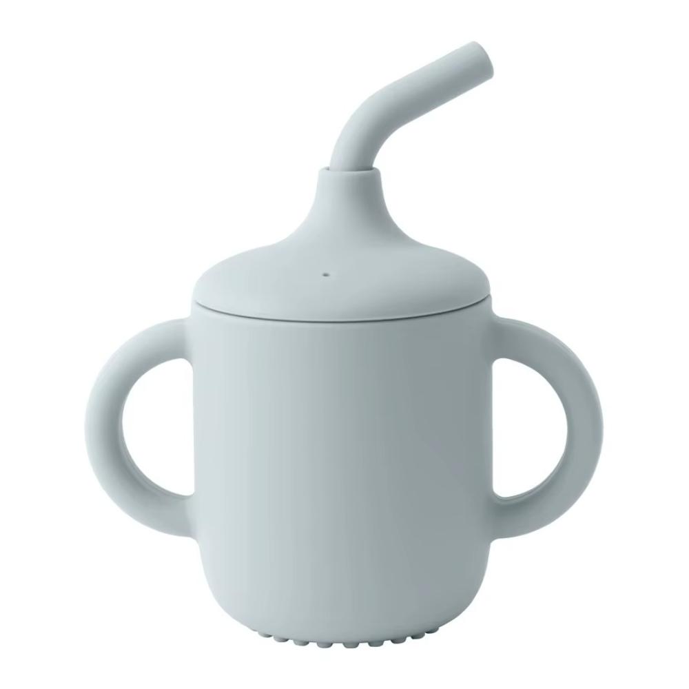Silicone Baby Sippy Cup with Straw and Handles