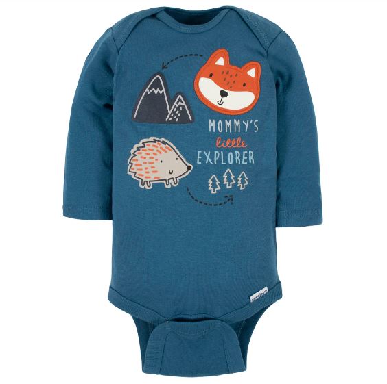 Long & Short Sleeves 5-pack bodysuits Baby Boy Onesies 100% Cotton Woodland