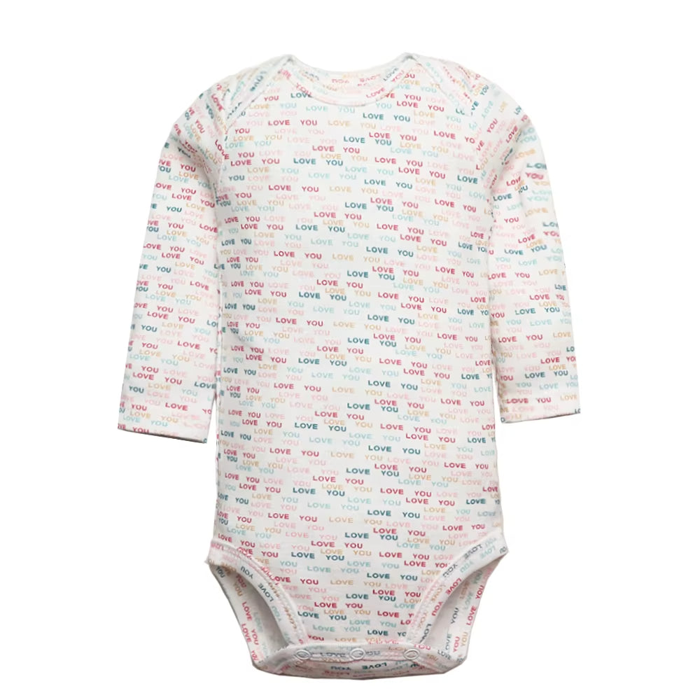 Long & Short Sleeves 5-Pack Baby Girl Onesies 100% Cotton Nature Prints