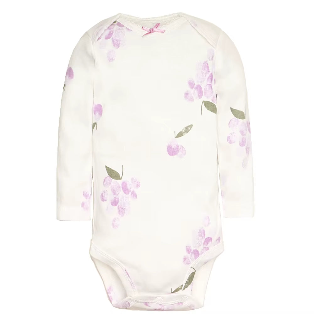 Short & Long Sleeves 5-Pack Bodysuits Baby Girl Onesies 100% Cotton Pastel Colors