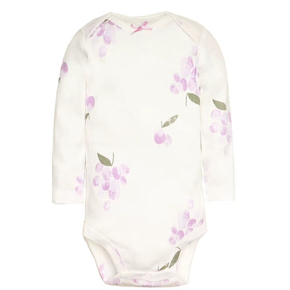 Short & Long Sleeves 5-Pack Bodysuits Baby Girl Onesies 100% Cotton Pastel Colors
