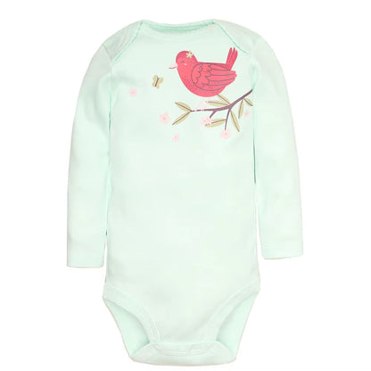 Short & Long Sleeves 5-Pack Bodysuits Baby Girl Onesies 100% Cotton Pastel Colors