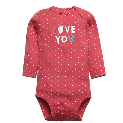 Long & Short Sleeves 5-Pack Baby Girl Onesies 100% Cotton Nature Prints