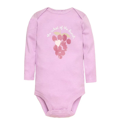 Short & Long Sleeves 5-Pack Bodysuits Baby Girl Onesies 100% Cotton Pastel Colors