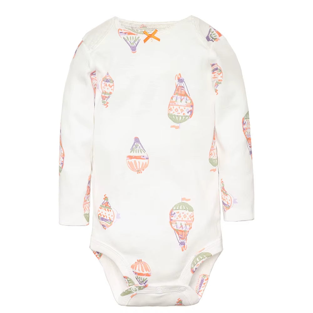 Long & Short Sleeves 5-Pack Baby Girl Onesies 100% Cotton Pastel & Warm Tones