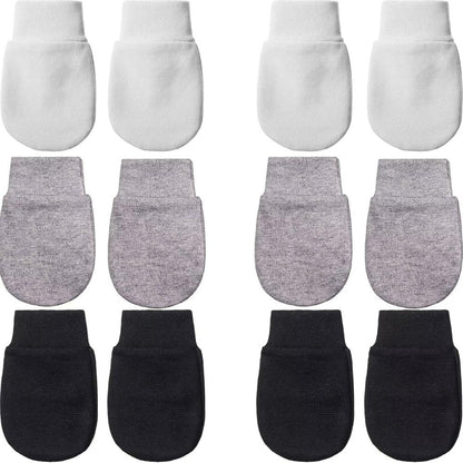 6 Pairs Baby Scratch Mittens Soft Cotton Newborn Gloves