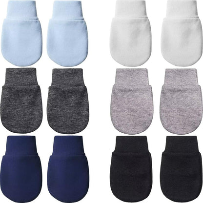 6 Pairs Baby Scratch Mittens Soft Cotton Newborn Gloves