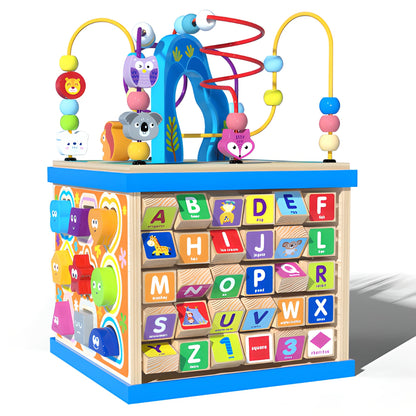Wooden Activity Cube Educational Baby Toy