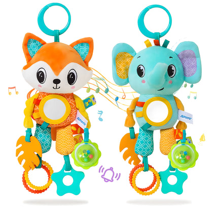 Soft Hanging Crinkle Squeaky Sensory Learning Toy