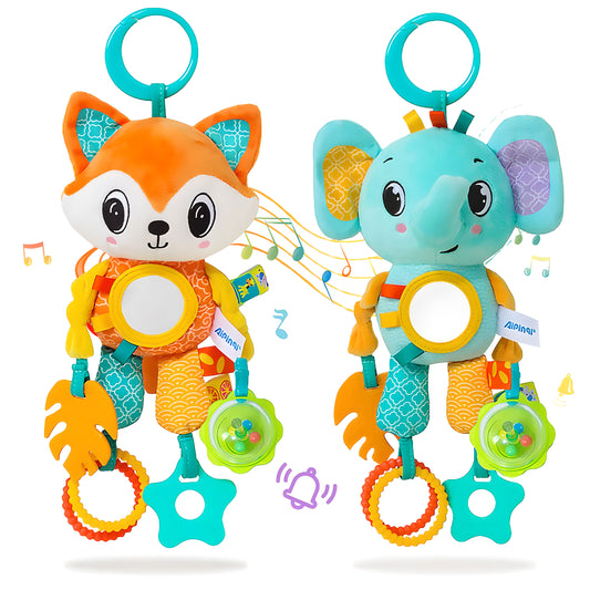 Soft Hanging Crinkle Squeaky Sensory Learning Toy