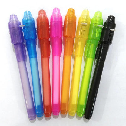 12pcs UV Light Pens with Invisible Ink for Kids