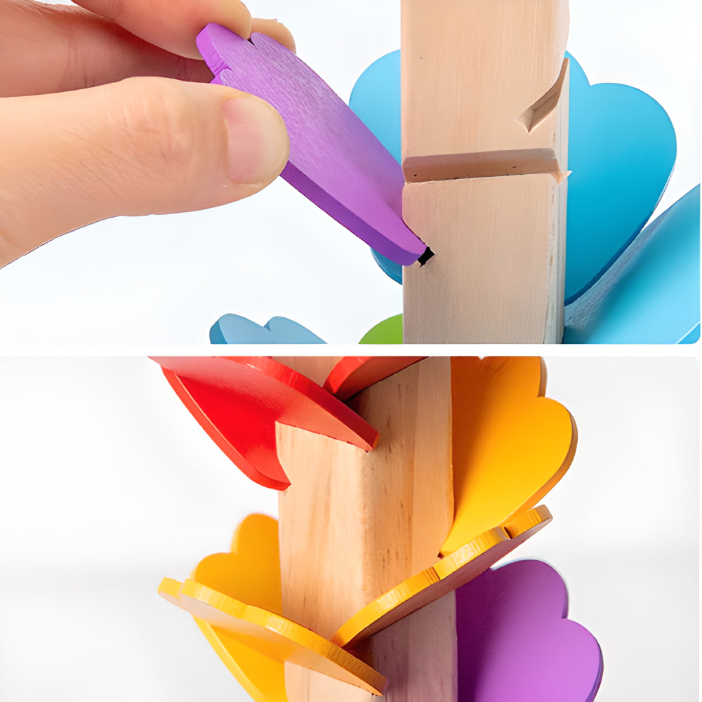 Montessori Wooden Rainbow Tree Ball Track – Musical Instruments Toy