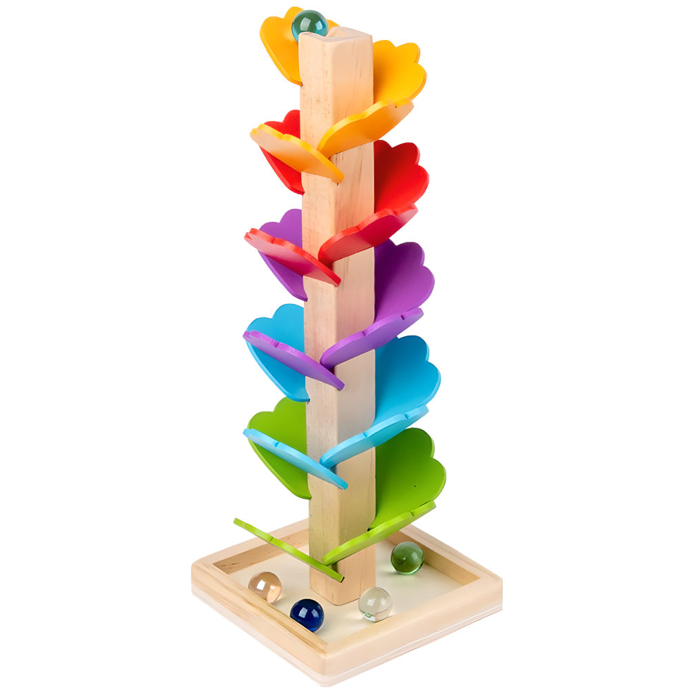 Montessori Wooden Rainbow Tree Ball Track – Musical Instruments Toy