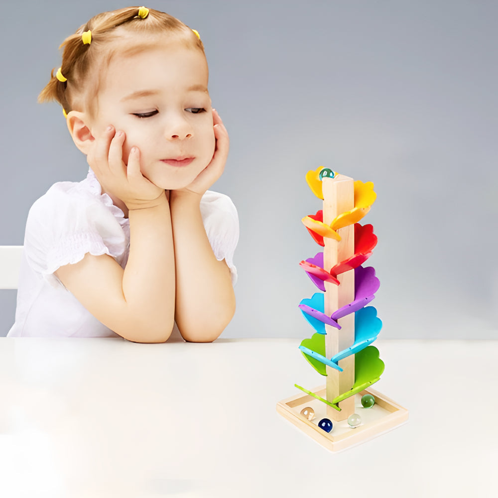 Montessori Wooden Rainbow Tree Ball Track – Musical Instruments Toy
