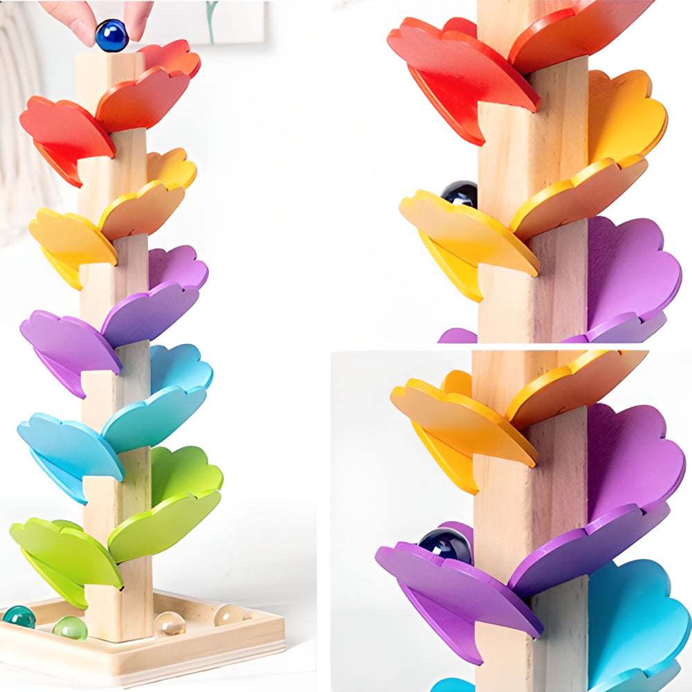 Montessori Wooden Rainbow Tree Ball Track – Musical Instruments Toy