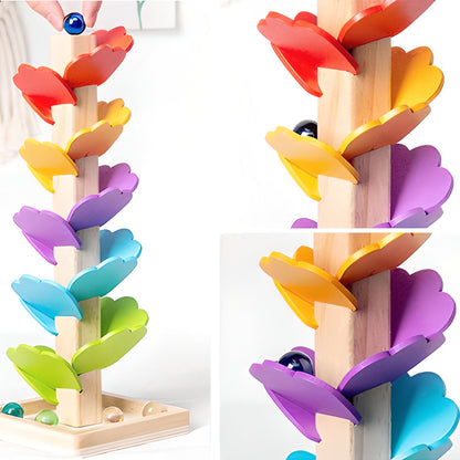 Montessori Wooden Rainbow Tree Ball Track – Musical Instruments Toy