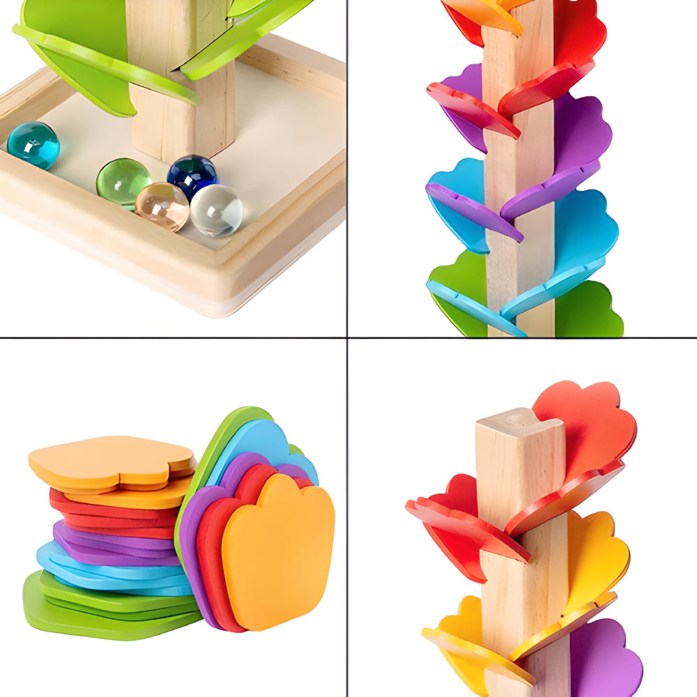 Montessori Wooden Rainbow Tree Ball Track – Musical Instruments Toy