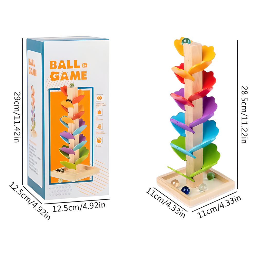 Montessori Wooden Rainbow Tree Ball Track – Musical Instruments Toy