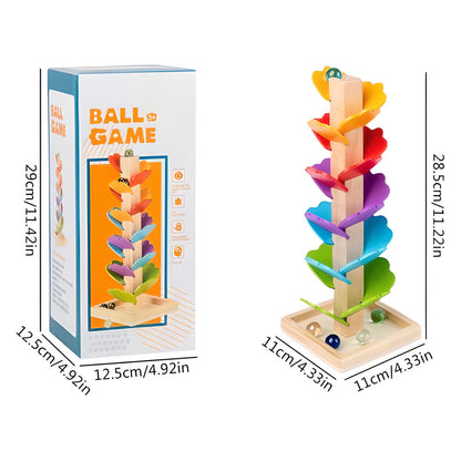 Montessori Wooden Rainbow Tree Ball Track – Musical Instruments Toy