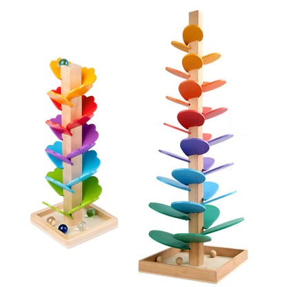 Montessori Wooden Rainbow Tree Ball Track – Musical Instruments Toy