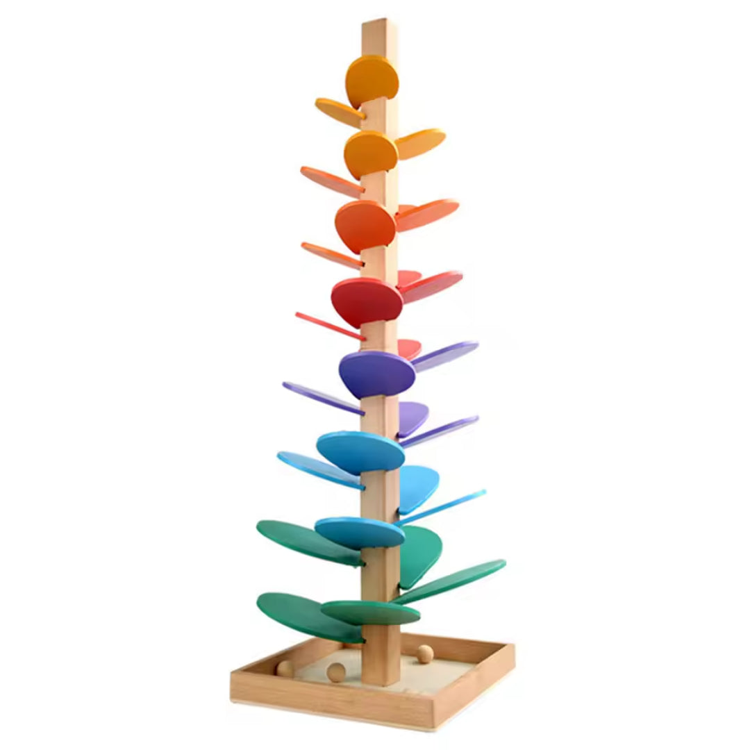 Montessori Wooden Rainbow Tree Ball Track – Musical Instruments Toy