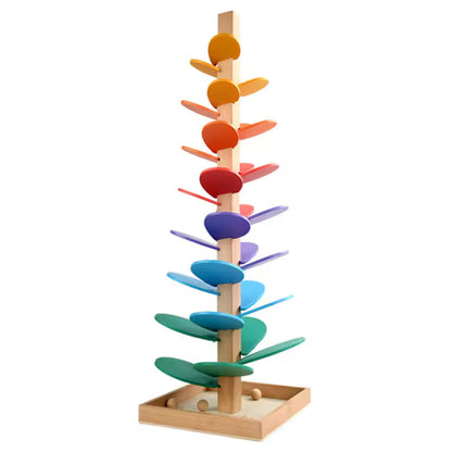 Montessori Wooden Rainbow Tree Ball Track – Musical Instruments Toy