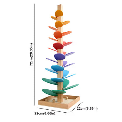 Montessori Wooden Rainbow Tree Ball Track – Musical Instruments Toy