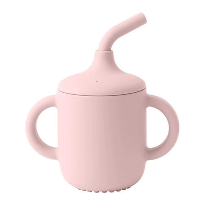 Silicone Baby Sippy Cup with Straw and Handles