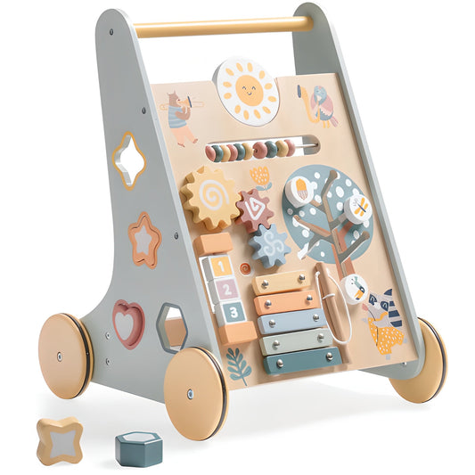 Wooden Baby Walker with Wheels Montessori Push Toys